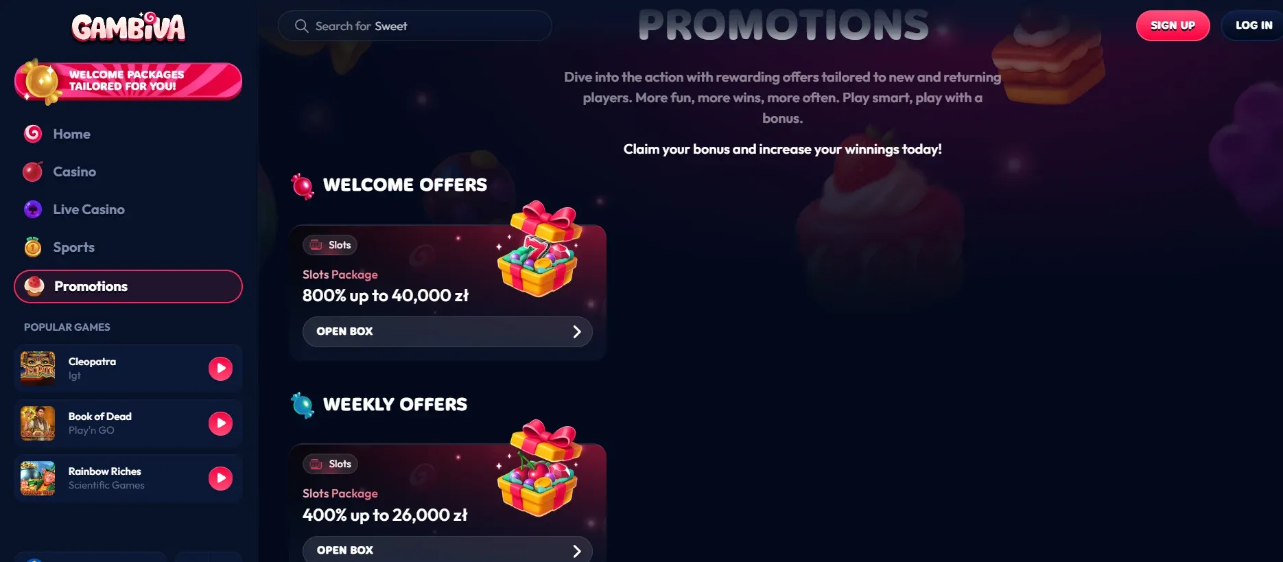 bonuses gambiva